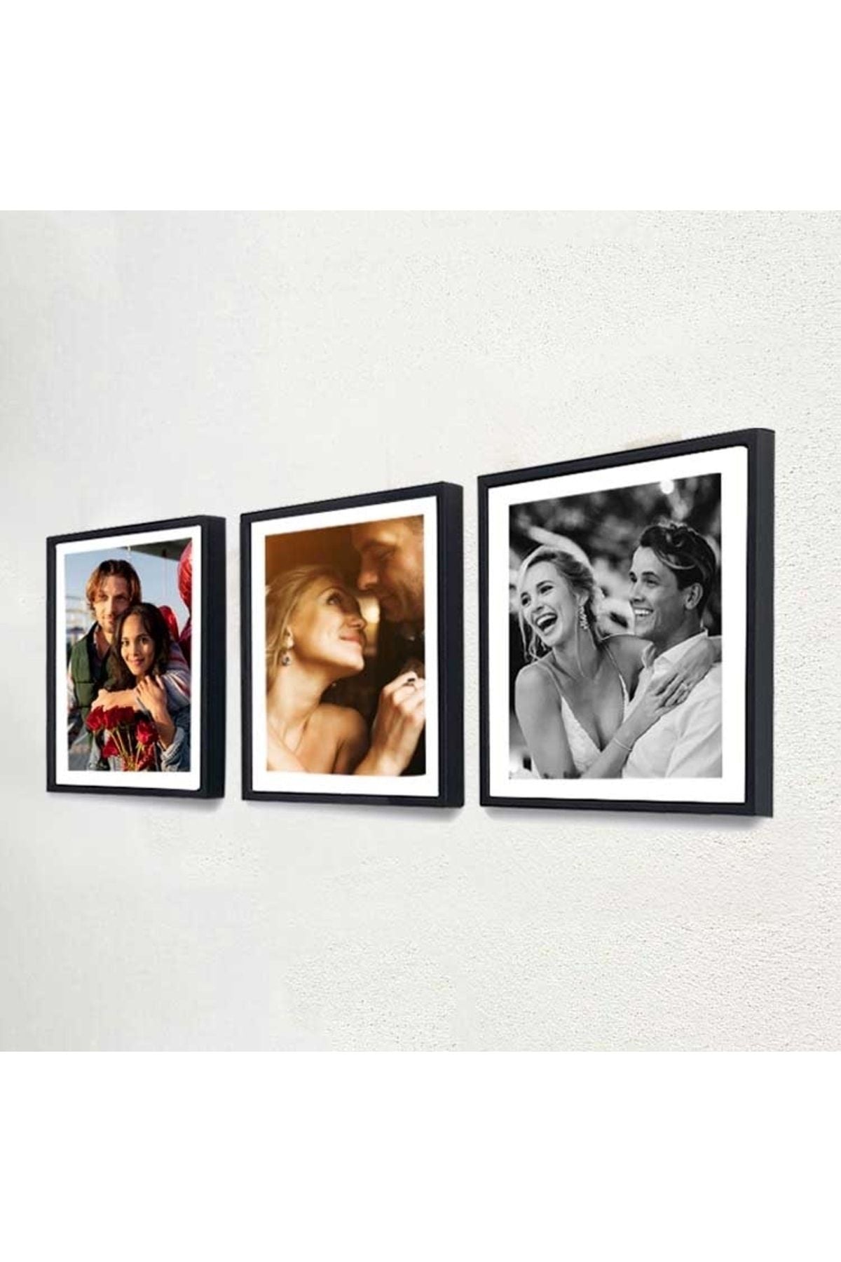 Yapışkanlı Sök Tak Kare Çerçeve 3'lü Paket Siyah